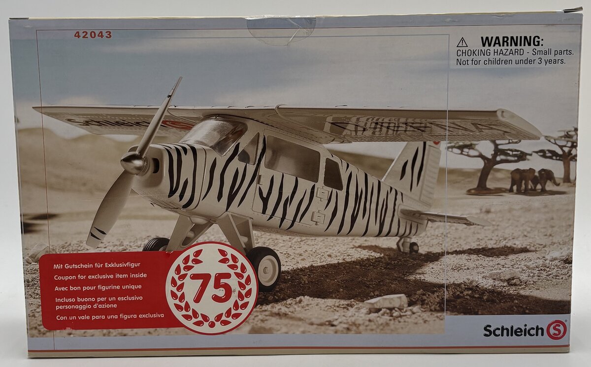 Schleich 42043 Wild-Life Safari Zebra Stripped Theme Airplane