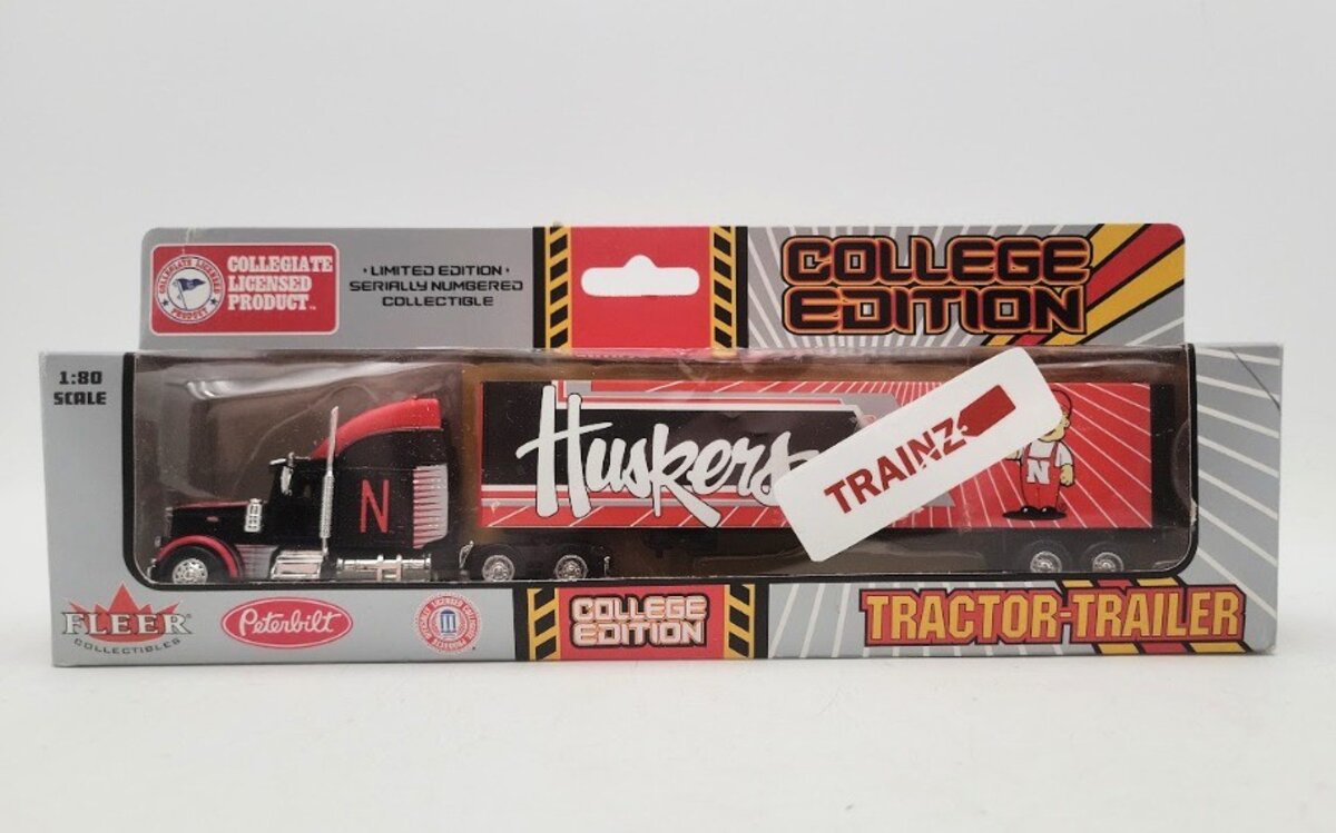 Fleer 6306 1:80 Scale Huskers Peterbilt Tractor Trailer Diecast Truck Limited Ed
