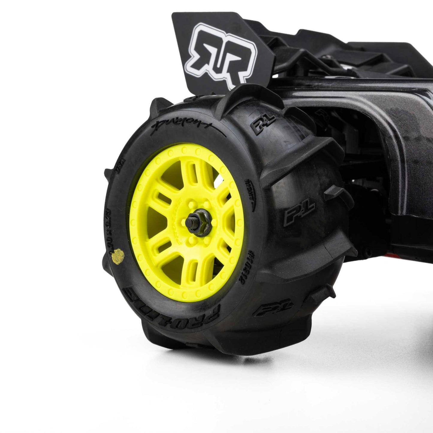 Pro-Line Racing PRO1031212 1:16 Dumont Paddle Tire Mounted 12mm Yellow Split Six