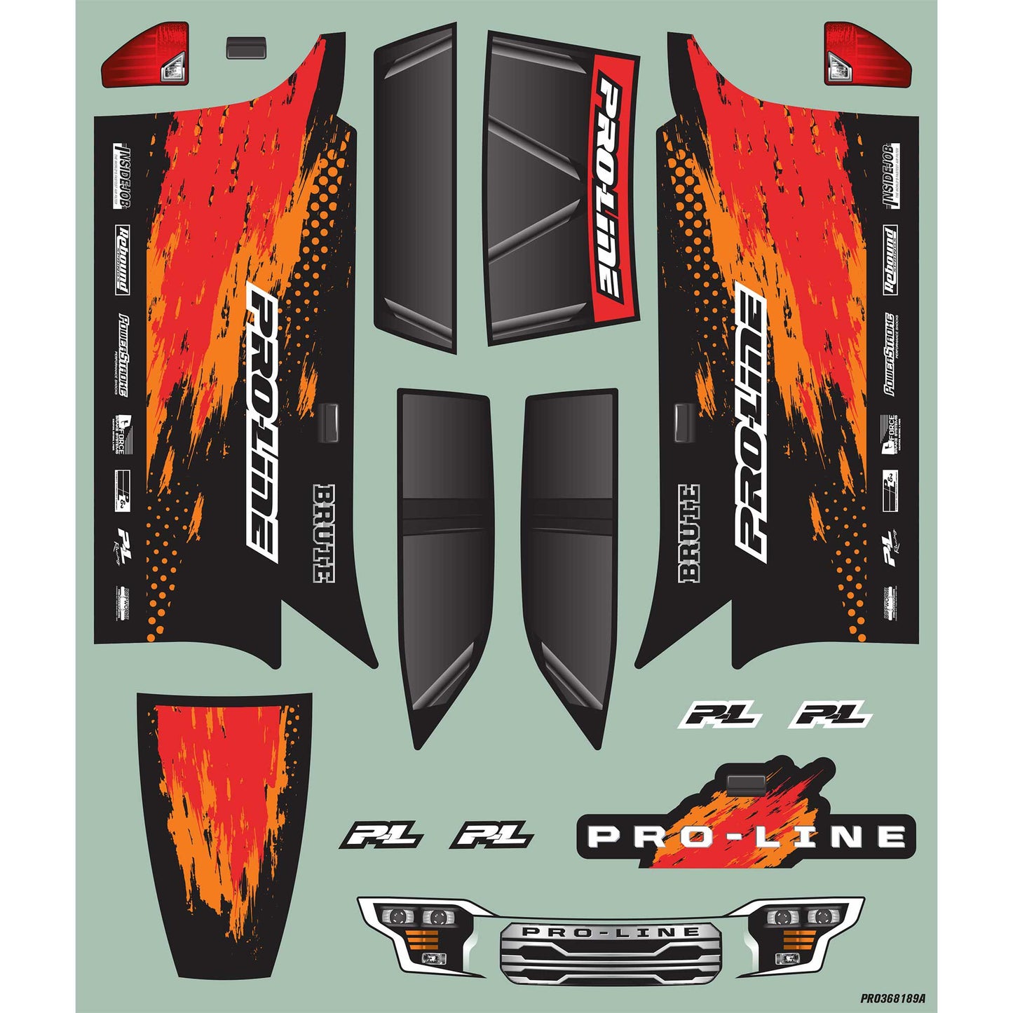 Pro-Line Racing PRO368118 1:16 Pre-Cut Truck Body Tough Color Black