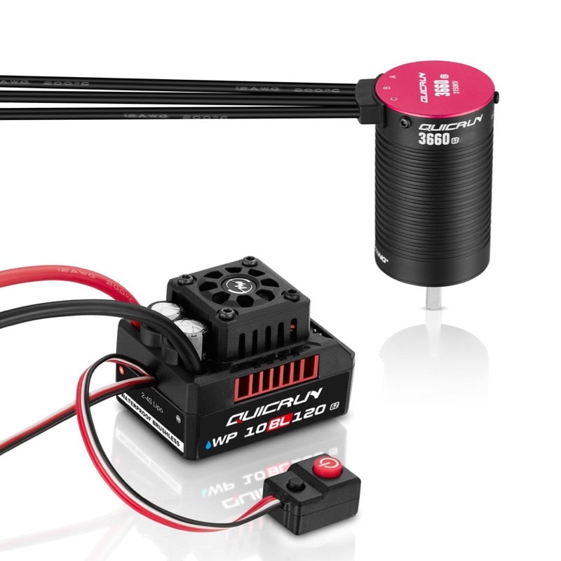 HobbyWing 38030211 Quicrun Combo 10BL120 G2 ESC + 3660SL 3700KV Motor (2-3S)