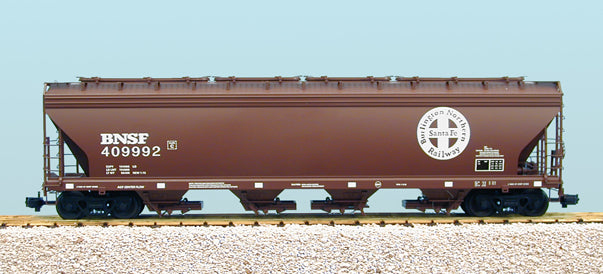 USA Trains R14103 G BNSF Mineral Brown 4-Bay Center Flow Covered Hopper