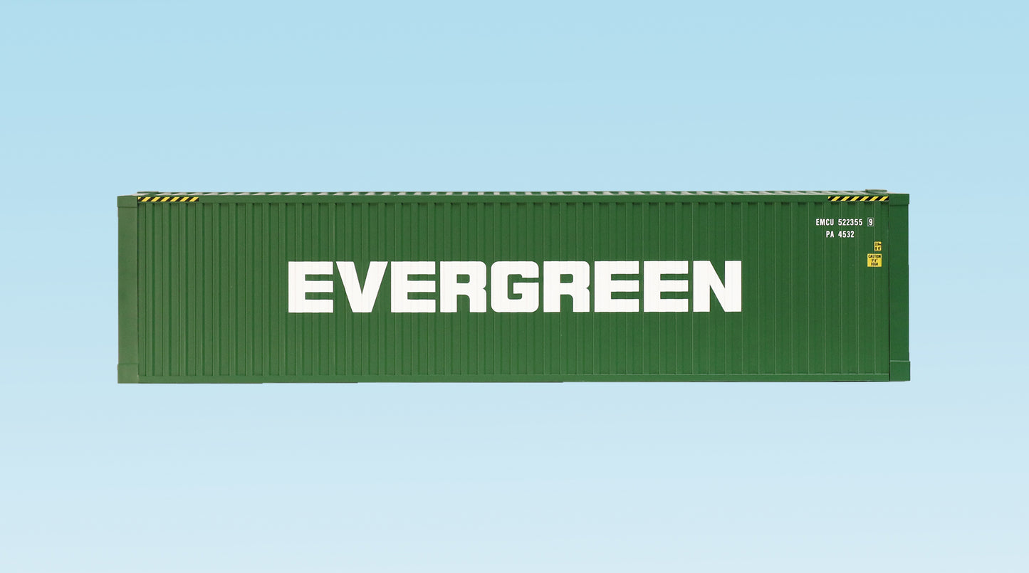 USA Trains R1722B G Evergreen 40' Container with Corrugated Sides