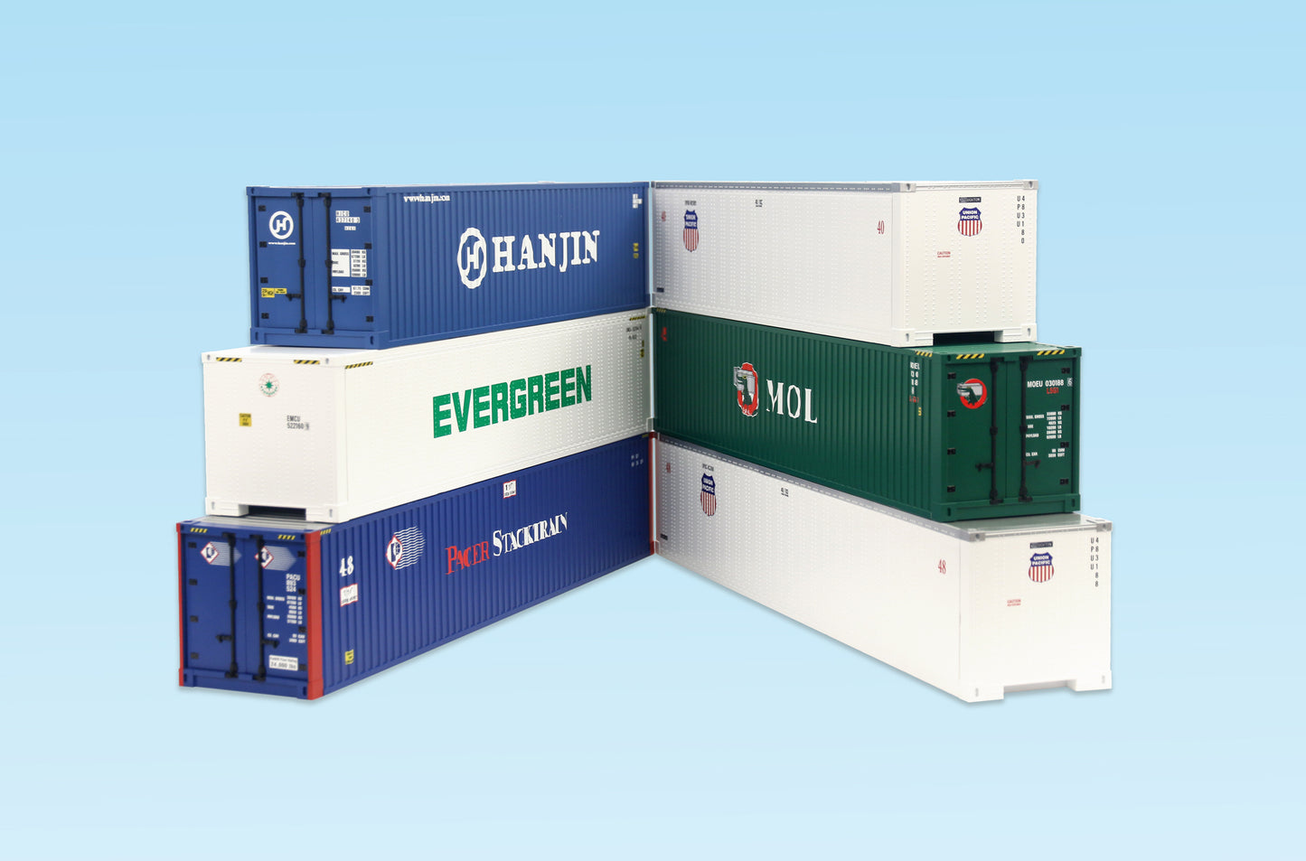 USA Trains R1743E G Container #3 (Set of 6)