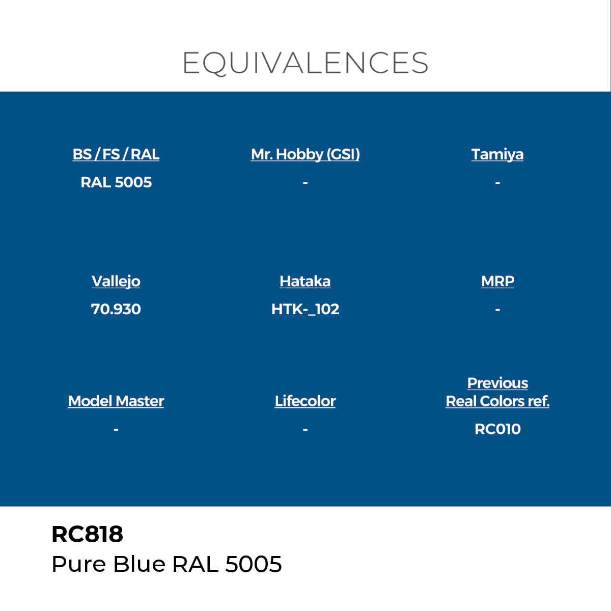 AK Interactive RC818 Real Colors Standard Pure Blue Lacquer - 17 ml Paint Bottle