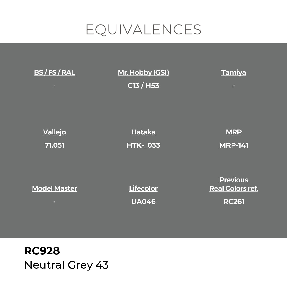 AK Interactive RC928 Real Colors Military Neutral Grey 43 - 17 ml Paint Bottle