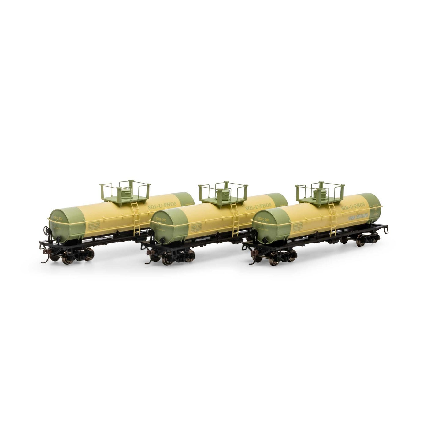 Roundhouse 73003 HO Sol-U-Phos Chemical Tank Car (Set of 3)
