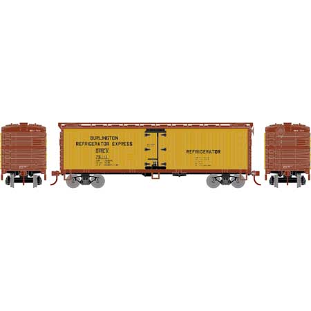 Roundhouse RND98489 HO Burlington Refrigerator Express 40' Wood Reefer #75111