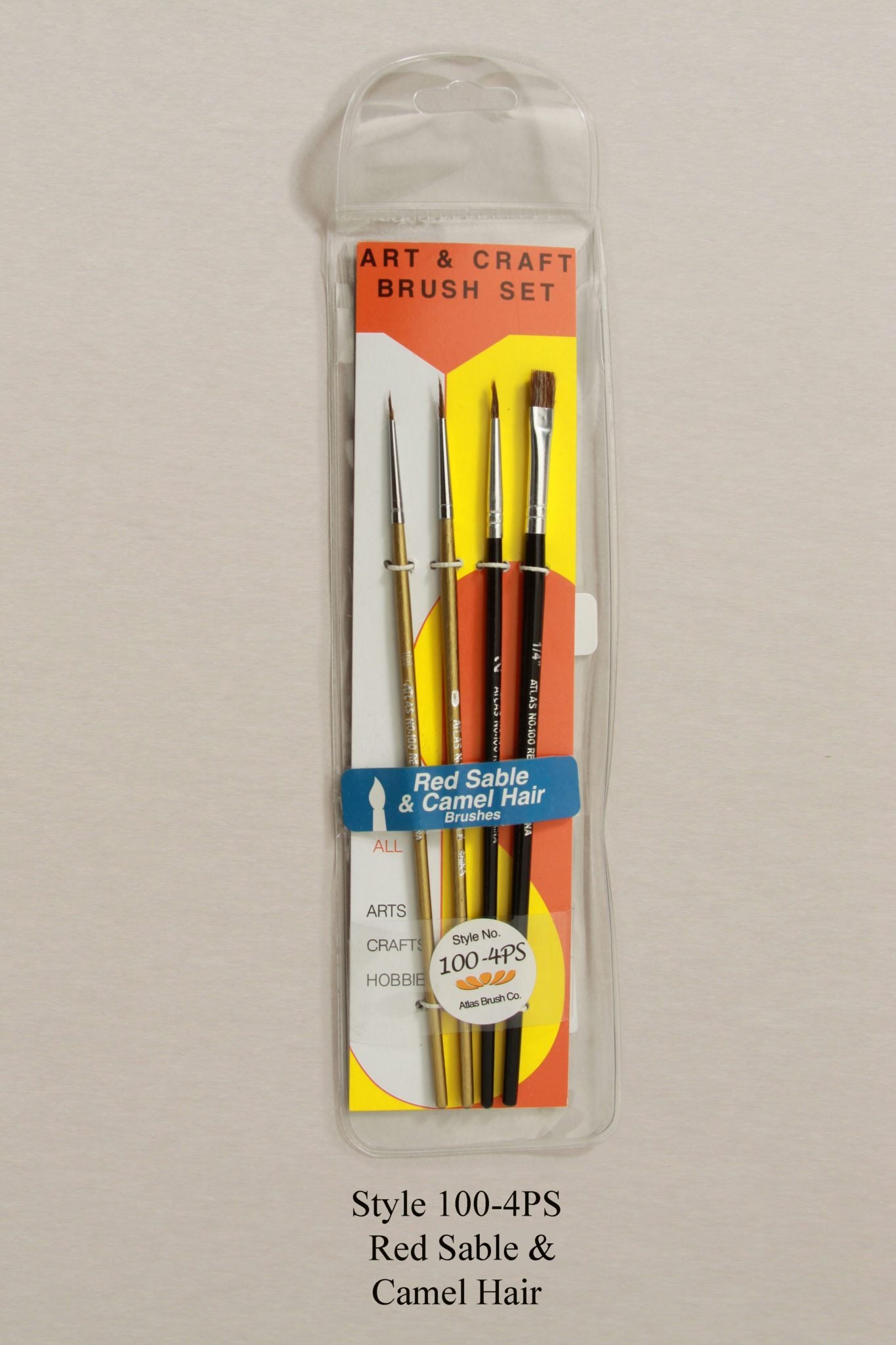Atlas Brush 100 Red Sable/Camel Brush (Pack of 4)