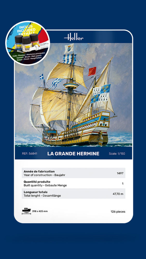 Heller 56841 1:150 La Grande Hermine Starter Kit