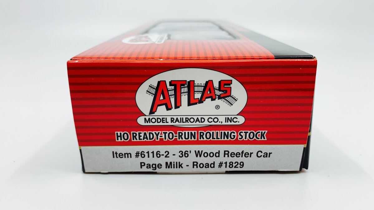 Atlas 6116-2 HO Scale Page Milk 36' Wood Reefer Car #1829