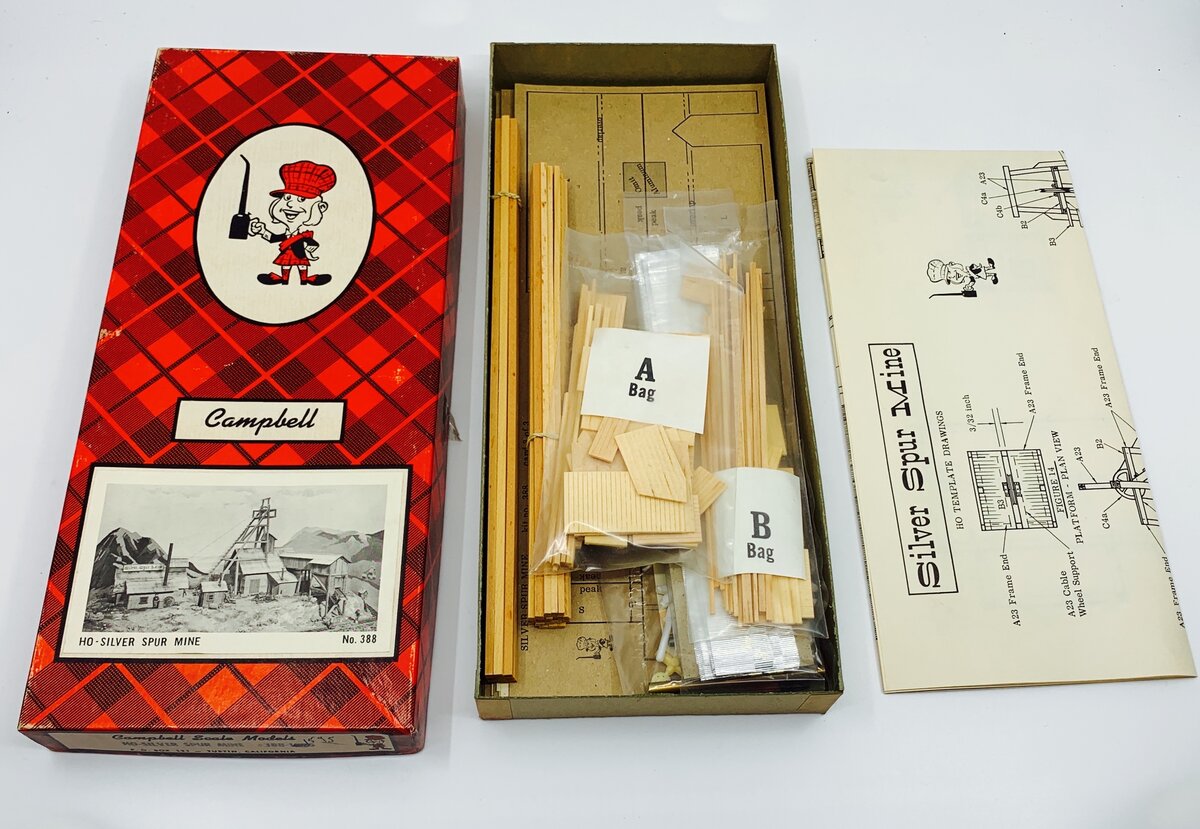 Campbell Scale Models 388 HO Scale Silver Spur Mine Craftsman Kit