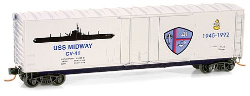 Micro-Trains 03800411 N Navy Series USS Midway 50' Standard Boxcar #CV-41 LN/Box