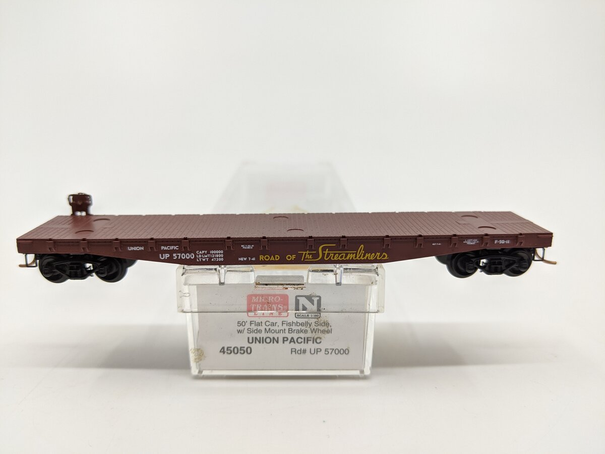 Micro-Trains 04500050 N Scale Union Pacific 50' Fishbelly Side Flatcar #57000 NIB