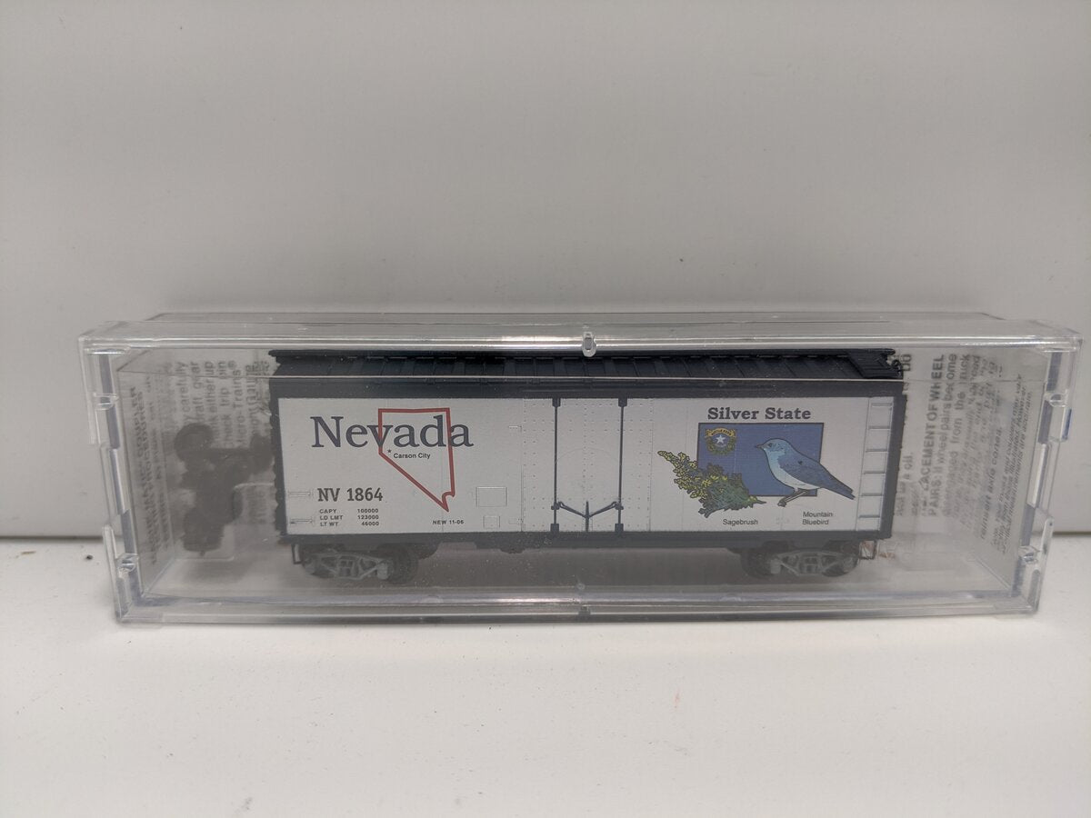 Micro-Trains 02100407 N Scale Nevada State 40' Standard Plug Door Boxcar #1864