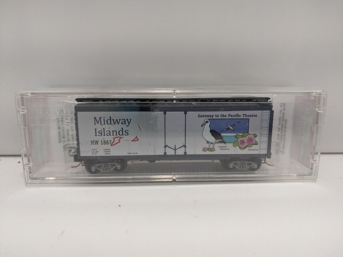 Micro-Trains NSC 09-02 N Midway Islands 40' Standard Plug Door Boxcar #1867 EX/Box