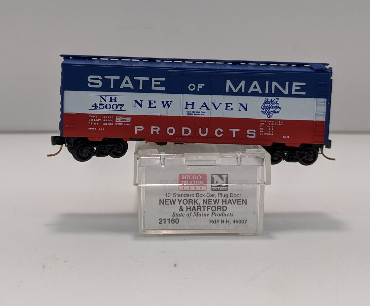 Micro-Trains 02100160 N New Haven 40' Standard Steel Plug Door Boxcar #45007 NIB