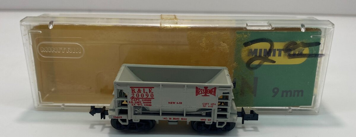 Minitrix 3222 N Scale Bessemer & Lake Erie 70 Ton Iron Ore Freight Car #20090 LN/Box