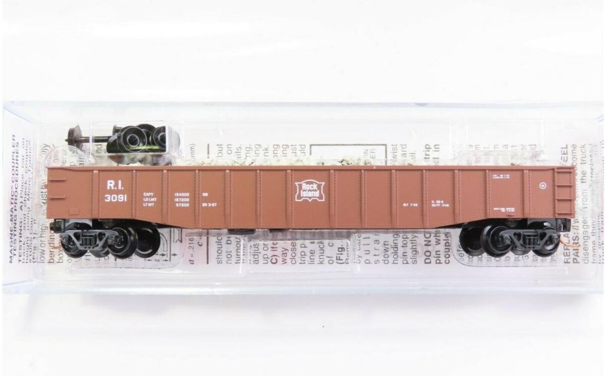 Micro-Trains 10500510 N RI 50' 14 Panel Steel Fishbelly Side Gondola #3091 NIB