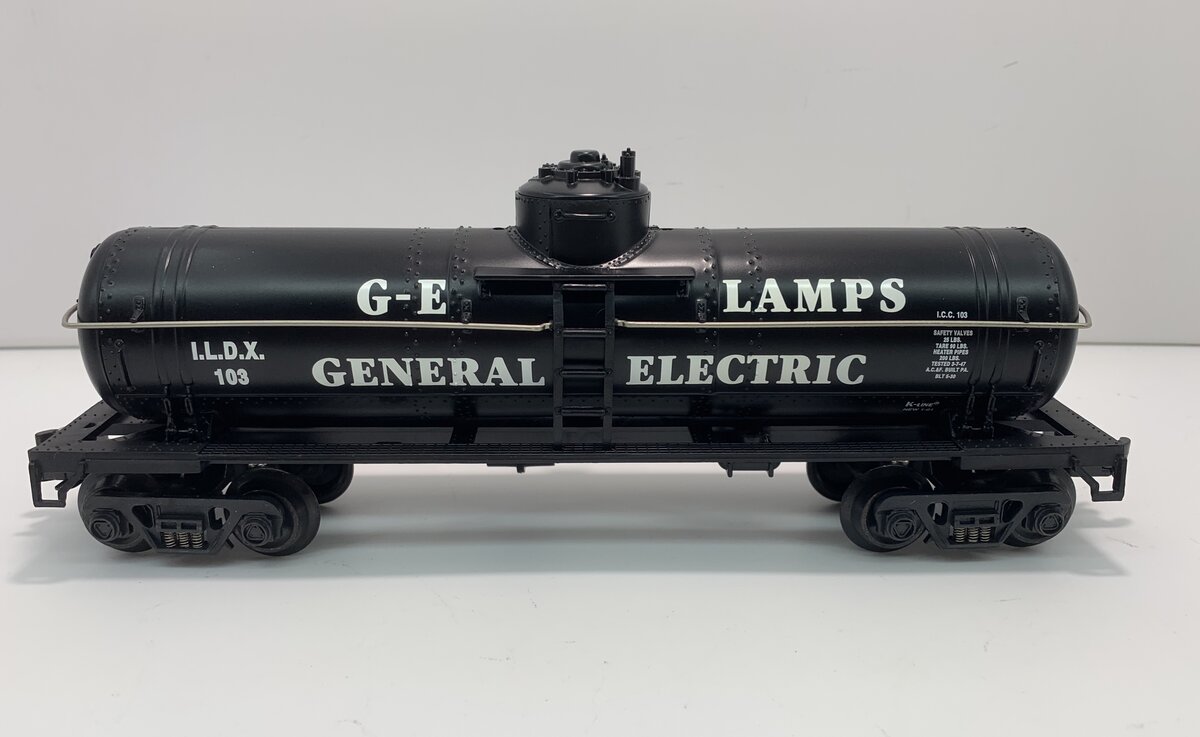 K-Line K631-8013 O Gauge General Electric Lamps Single Dome Tank Car #103 LN/Box