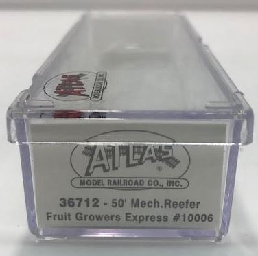 Atlas 36712 N Scale Fruit Growers Express 50' Mech. Reefer Car NIB