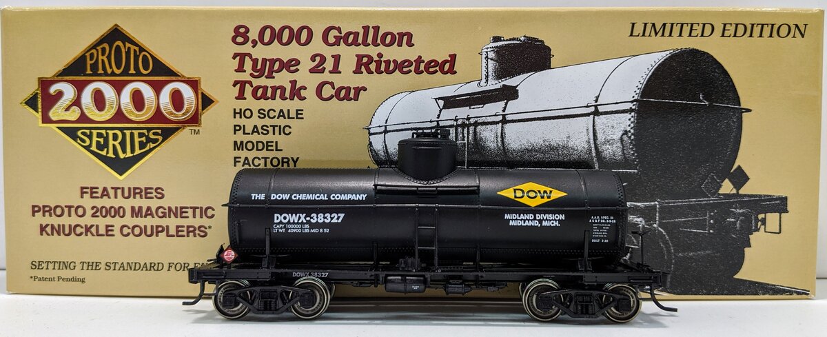 Proto 2000 38327 HO Scale DOW 8,000 Gallon Riveted Tank Car LN/Box