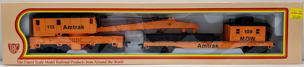 IHC M3559 HO Scale Amtrak Crane Car With Boom Tender #109/113 LN/Box