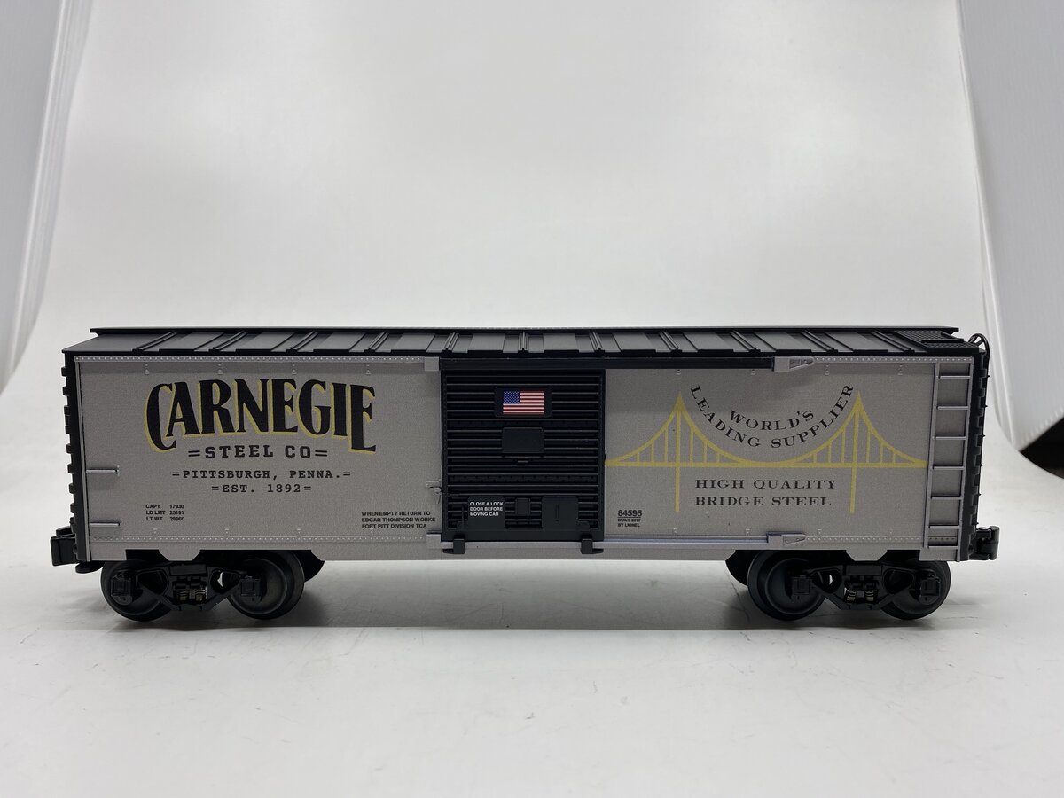 Lionel 6-84595 Carnegie Steel Box Car (Steel Gray) LN/Box