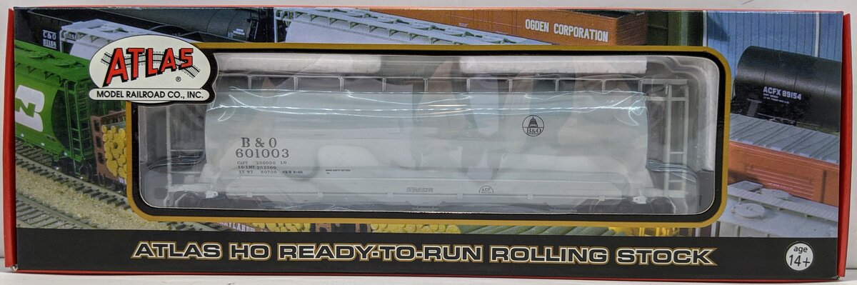 Atlas 1931-5 HO Scale Baltimore & Ohio 3-Bay Cylindrical Hopper #601003