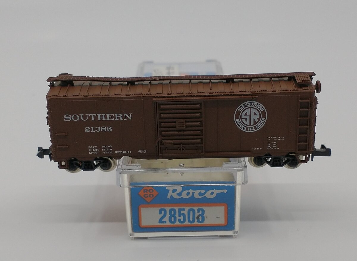 Roco 28503 N Scale Southern Boxcar #21386 LN/Box