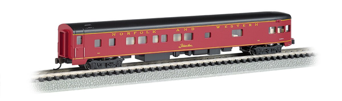 Bachmann 14352 N Norfolk & Western 85'''' Smooth-Side Observation Car LN/Box