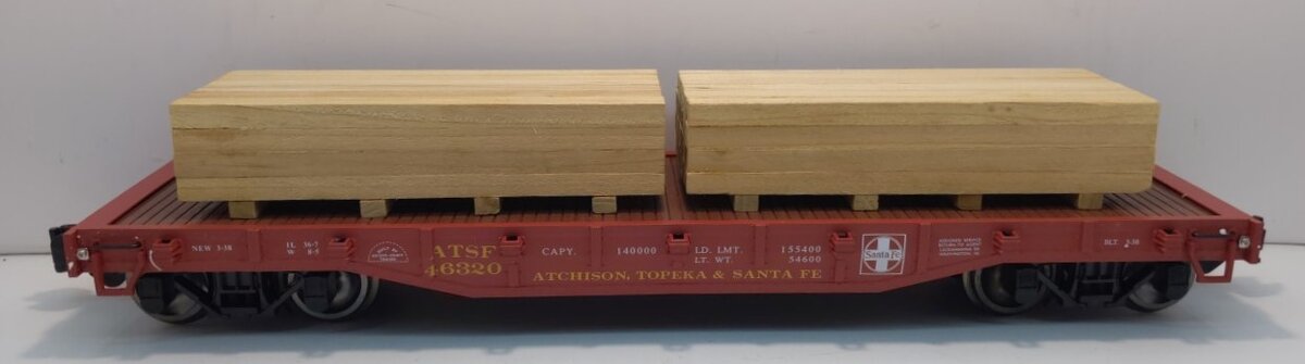 Aristo-Craft 46320 G Atchison Topeka & Santa Fe Flat Car w/Load (Metal Whels) LN/Box