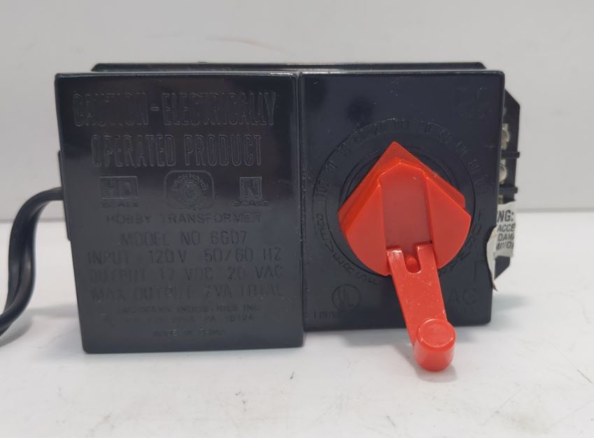 Bachmann 6607 HO / N Scale 7V Hobby Transformer Power Pack UL Listed