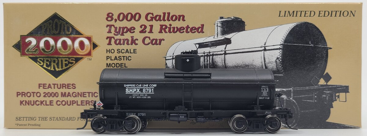 Proto 2000 8791 HO Scale SHPX 8,000 Gallon Type 21 Riveted Tank Car #8791 LN/Box