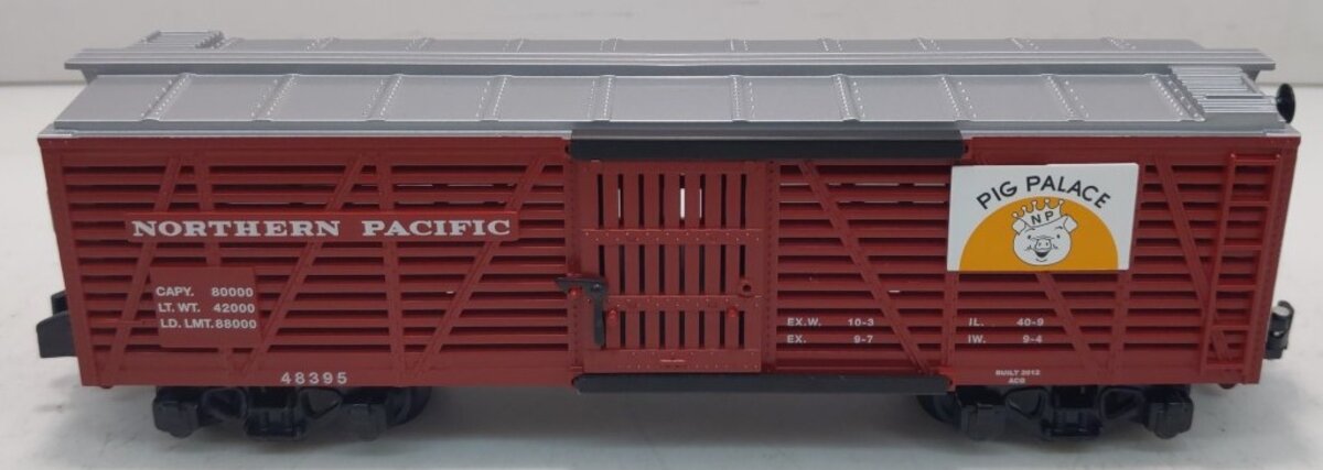 American Flyer 6-48395 S Scale Northern Pacific Pig Palace Stockcar LN/Box
