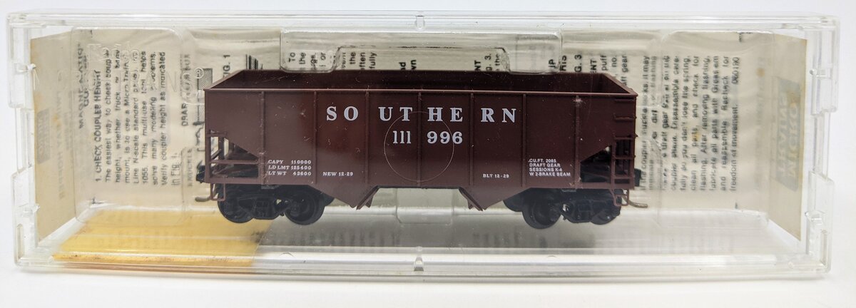 Micro-Trains 05600150 N Southern 33' Twin Bay Rib Side Hopper #111996 LN/Box