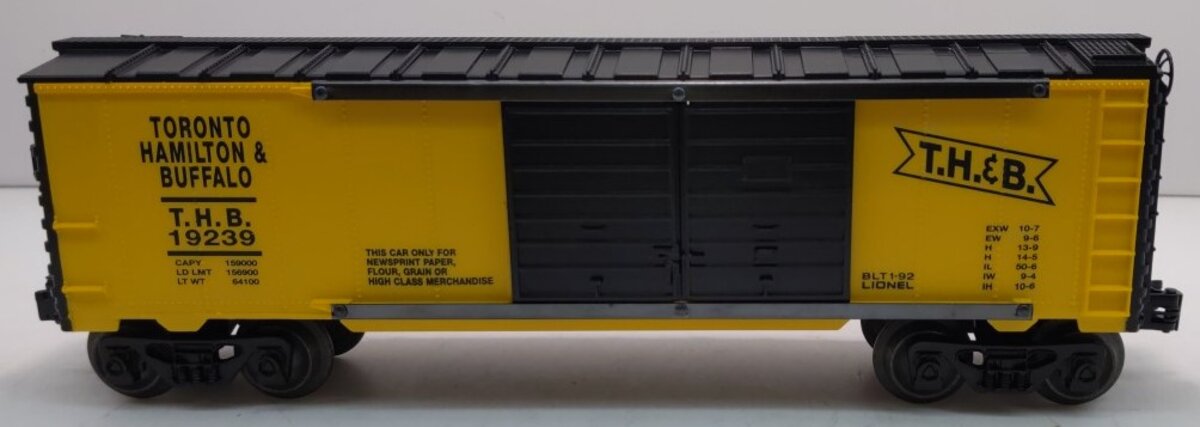 Lionel 6-19239 O Gauge Toronto, Hamilton, & Buffalo Double-Door Boxcar