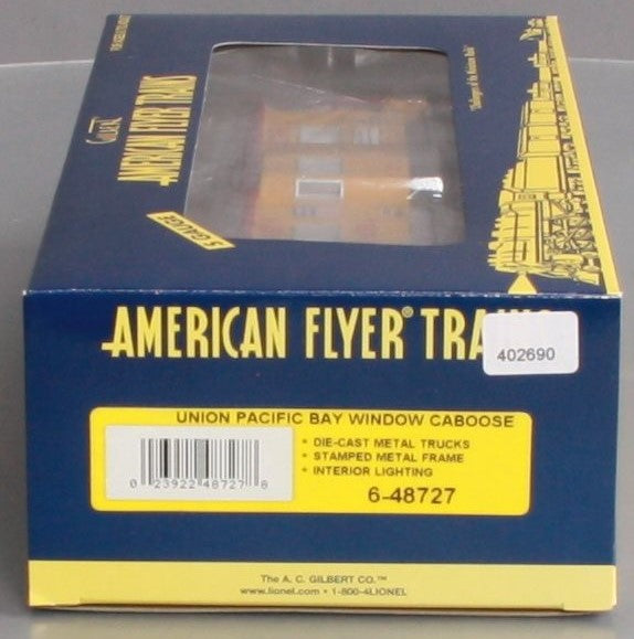 American Flyer 6-48727 S Gauge Union Pacific Lighted Bay Window Caboose #24554 LN/Box