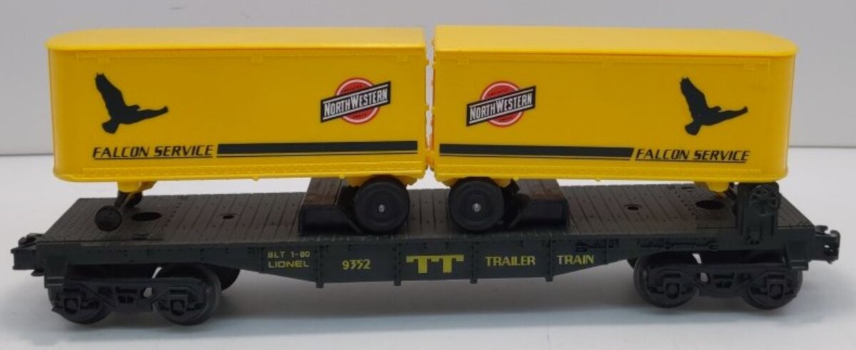 Lionel 6-9352 O Gauge Chicago & Northwestern Piggyback Flatcar w/Trailers LN/Box