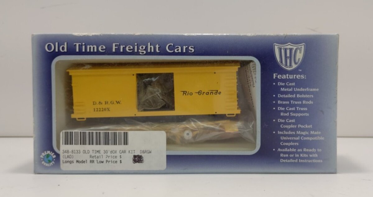 IHC 348-8133 HO D&RGW Old Time 30' Box Car Kit