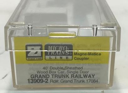 Micro-Trains 13909-2 Z Scale Grand Trunk 40' Double-Sheathed Wood Boxcar #17084 LN/Box
