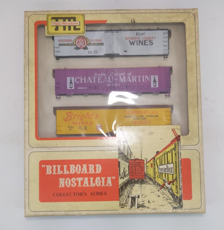 Train Miniature 8706 HO Wine Makers Billboard Nostalgia Freight Kit (Set of 3)