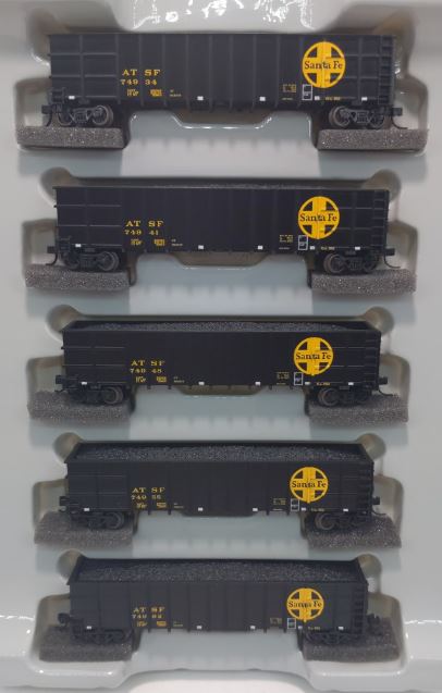 Athearn 11741 N Scale ATSF 50' Thrall High-Side Coal Gondola Set (Pack of 5) LN/Box