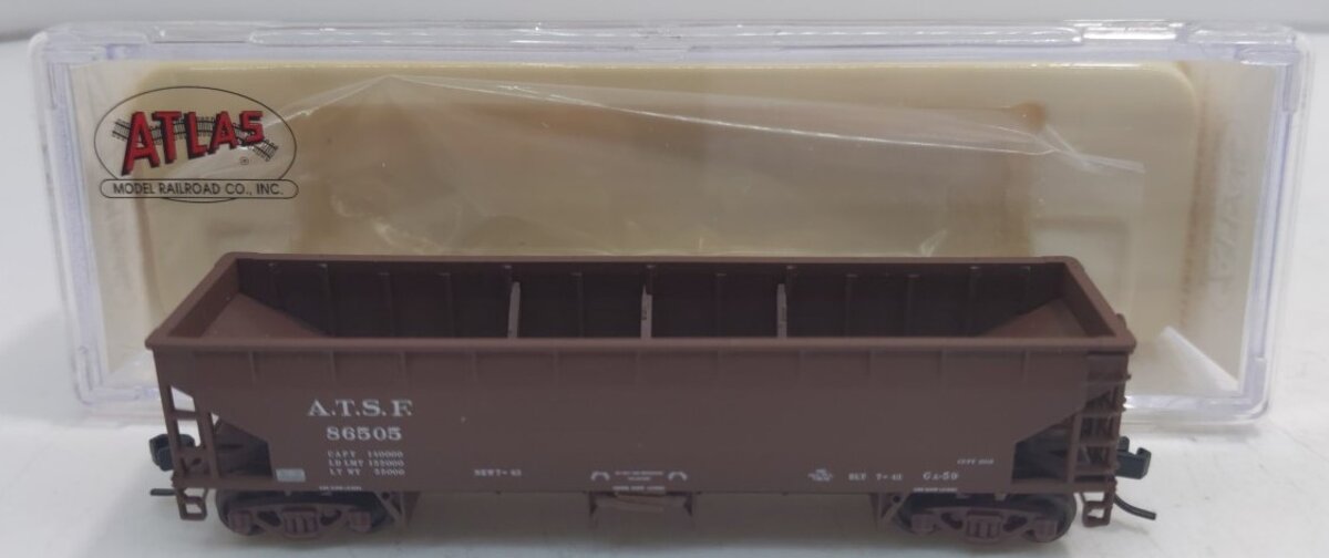 Atlas 34774-1 N Scale ATSF 70 Ton Hart Ballast Car #86505 LN/Box