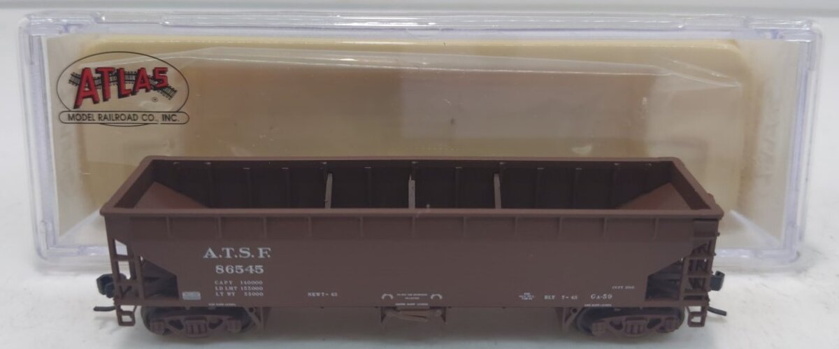 Atlas 34774-2 N Scale ATSF 70 Ton Hart Ballast Car #86545 LN/Box
