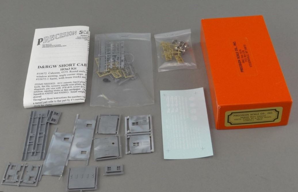 Precision Scale Company 10672.1 HOn3 D&RGW Short Caboose Kit