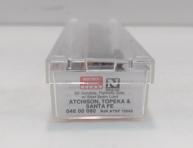 Micro-Trains 04600080 N ATSF 50' Fishbelly Side Gondola w/Steel Beam Load #75045 LN/Box