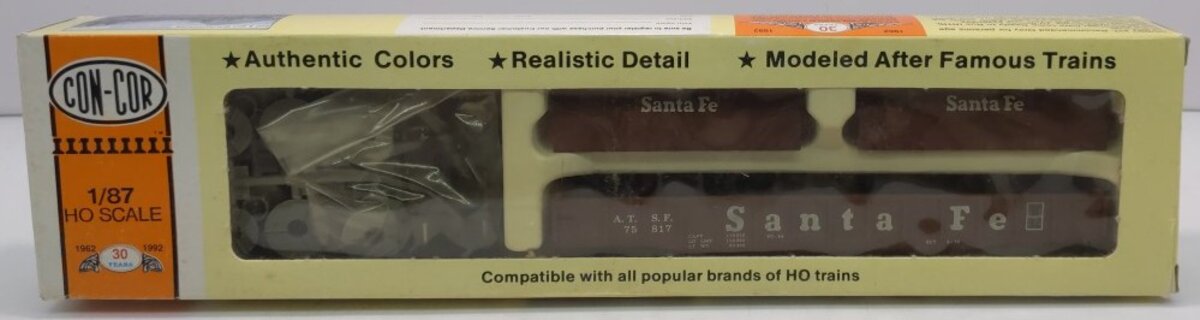 Con-Cor 0001-009051 HO Santa Fe Coil Gondola w/Round Covers and Load Kit
