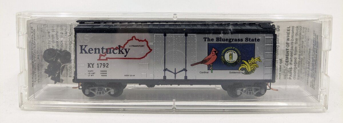 Micro-Trains 02100375 N Scale Kentucky Car 40' Plug Door Boxcar #1792 EX/Box