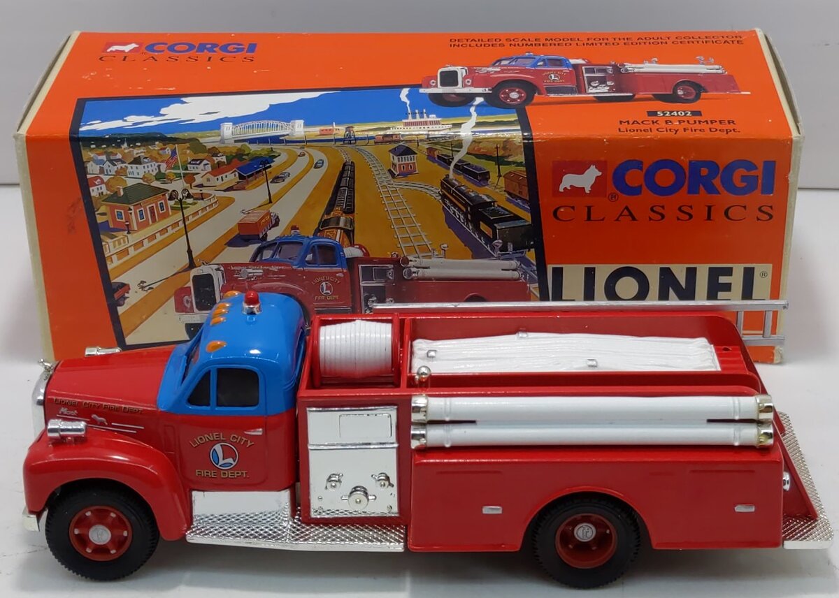 Corgi 52402 1:50 Lionel City Fire Mack B Pumper Fire Truck Emergency Vehicle